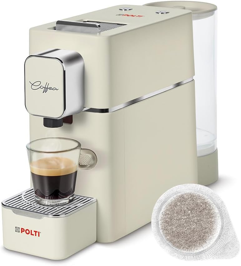 Polti Coffea S15LB, Espresso Coffee Machine, Compatible with E.S.E. 44 Mm Pods, 0.85 L Tank, Pump Pressure 19 Bars, Light Blue