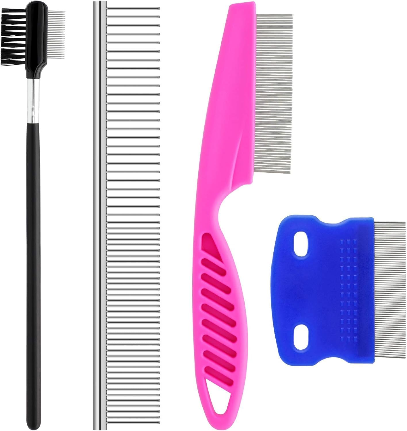 Pets Grooming Comb Kit for Small Dogs Puppies for Tear Stain Remover, 2-In-1 with round Teeth to Remove Knots Crust Mucus image number 6