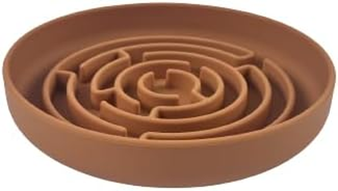 Slow Feeder Dog Bowl. Silicon Dog Puzzle Bowl & Lick Mat. Non Slip Slow Feeder Reduced Gulping for Small & Medium Dogs, Slow Eating Bowl, Dishwasher Safe (Terracotta)