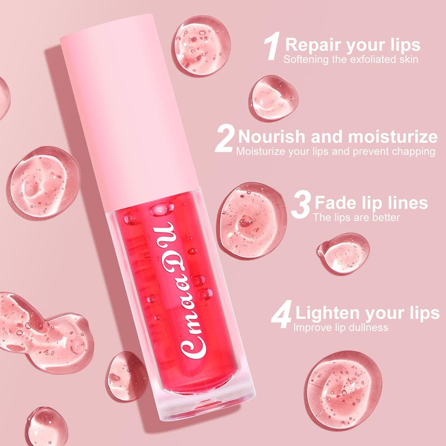 Enmart 6 Pcs Lip Oil Set, Plumping Lip Gloss, Changing Lip Oil Tinted, Fruit Makeup Lip Gloss, High Shine, Non-Sticky Finish, Moisturizing Nourishing Lipstick Anti-Wrinkle Lip Balm - C017 image number 6
