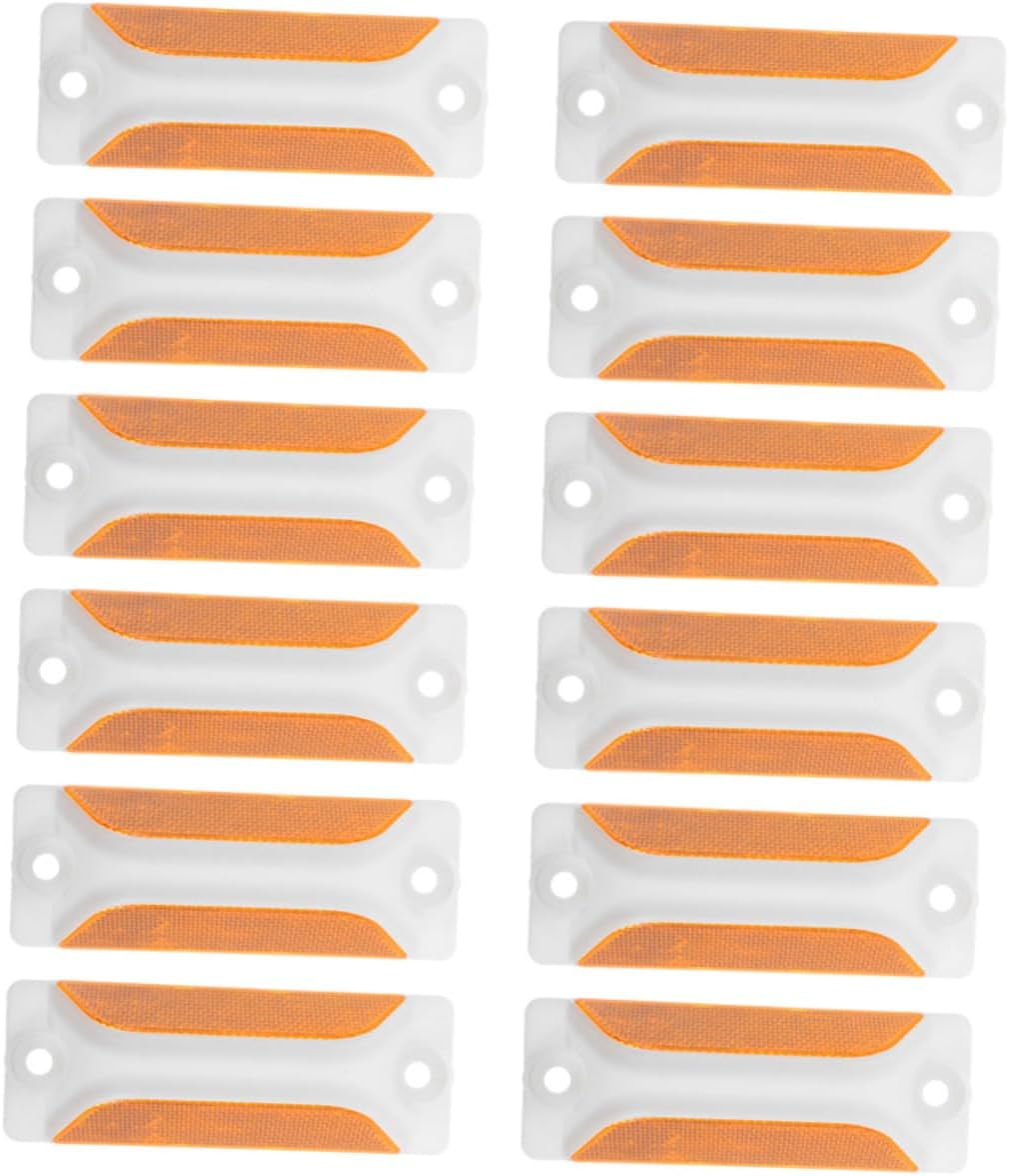 Sosoport 12Pcs Reflective Road Markers Weatherproof Highway Reflectors Double Sided Yellow Pavement Delineators for Driveways Sidewalks and Freeways Night Visibility image number 3