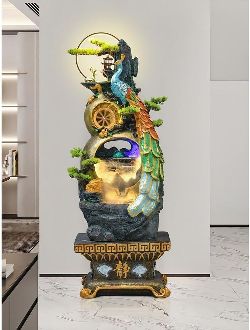 Outdoor Fountain Indoor Water Fountain Feature Outdoor Garden Large Floor Standing Waterfall for Home Decor Office image number 5