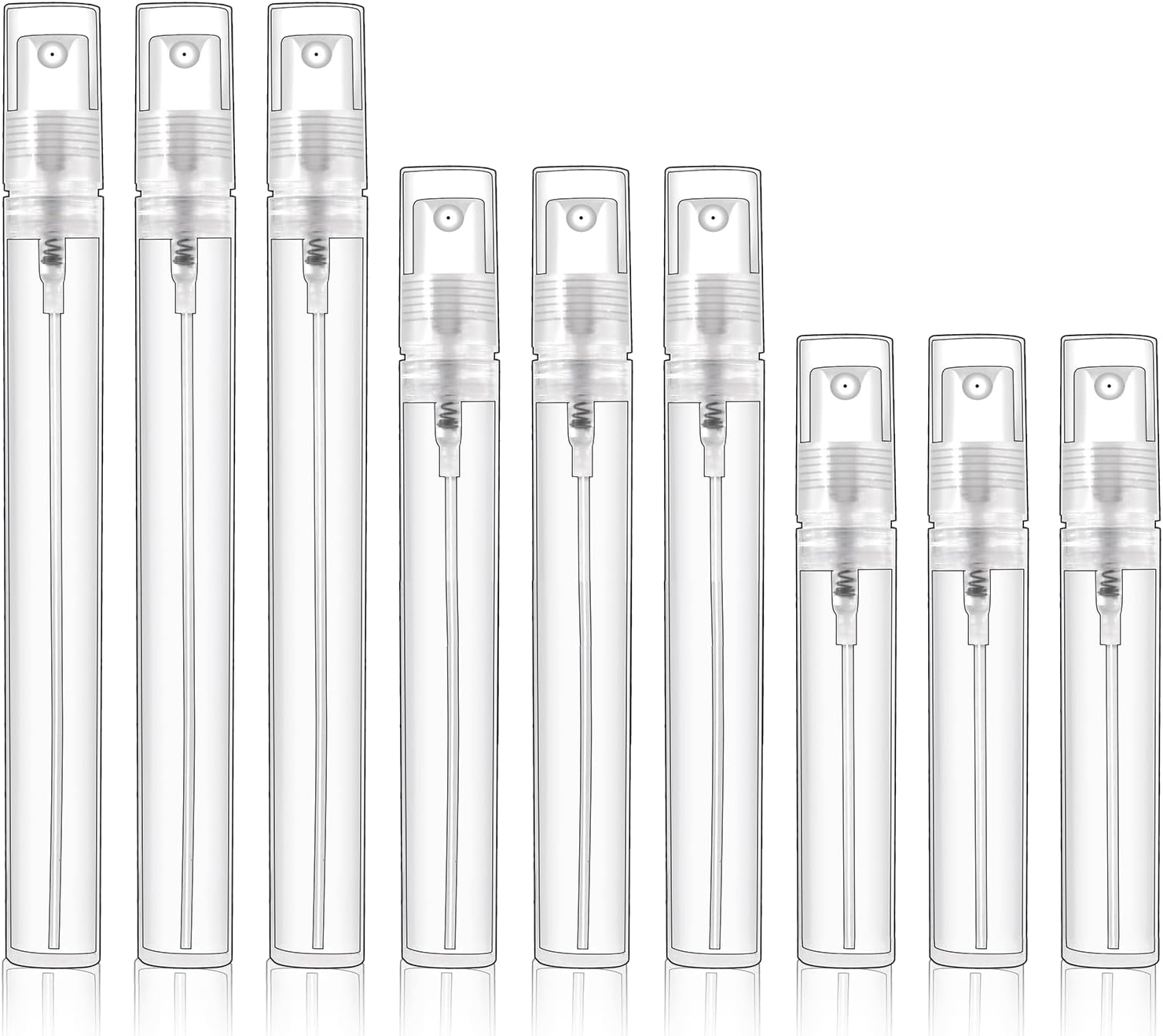 Tanstic 30Pcs Plastic Mini Spray Bottle, 5Ml 8Ml 10Ml Refillable Perfume Atomizer, Fine Mist Spray Bottle Travel Refillable Liquid Containers for Sample, Perfume, Cologne (Clear) image number 4