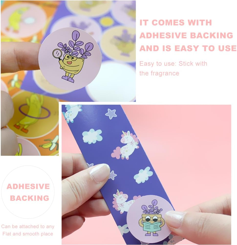 YSHIGUING 36 Sheets Smelly Stickers, Scratch and Sniff Stickers 9 Different Scents Stickers Reward Stickers for Kids Teachers Parents Motivational Water Christmas Birthday Party Favors Decorations image number 1