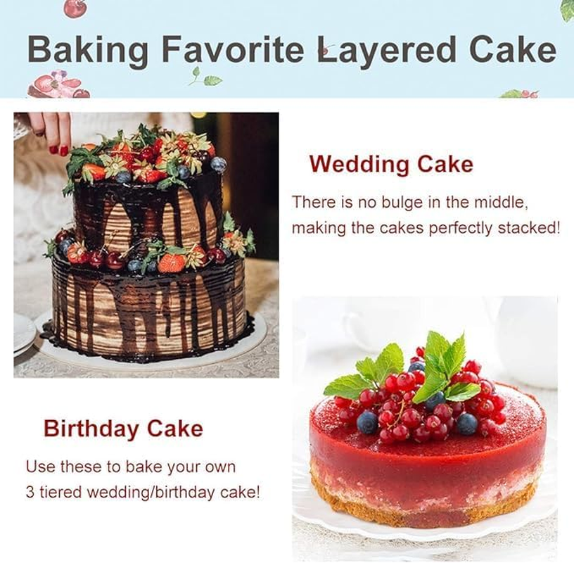 3 Pcs Cake Rings Set Mousse Cake Rings Baking Moulds Circle Pancake Mold English Muffin Ring Biscuit Cutter Set Pastry Mould Reusable Cake Pastry Molds for Making Steaming Baking Cake Decor (Round) image number 3