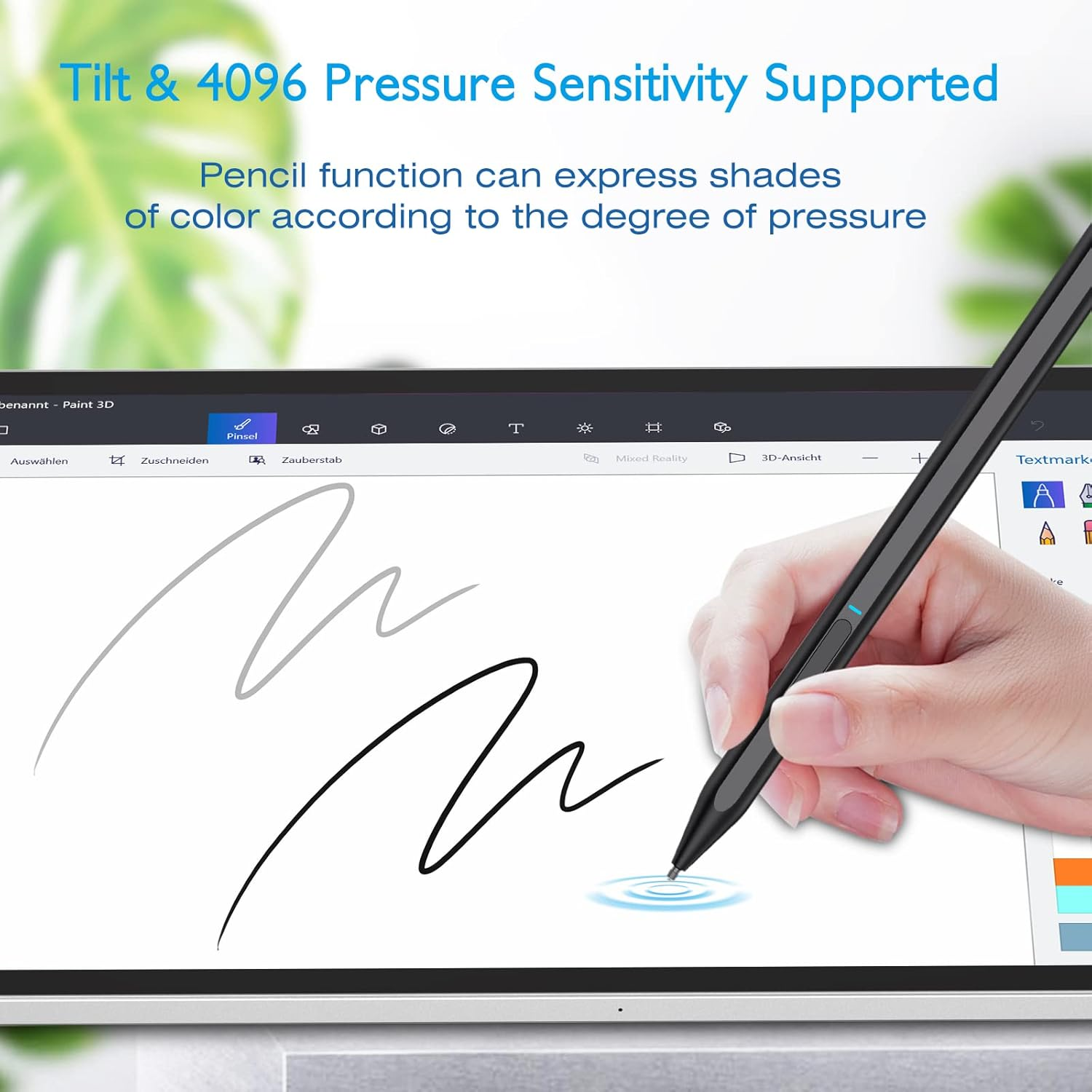 Trakxy Digital Stylus Pen for Microsoft Surface Pro X/9/8/7/6/5/4/3, Laptop 5/4/3/2/1, Go 3/2/1, Book 2/1, Studio - Magnet, 4096 Pressure, Palm Rejection, Rechargeable image number 3