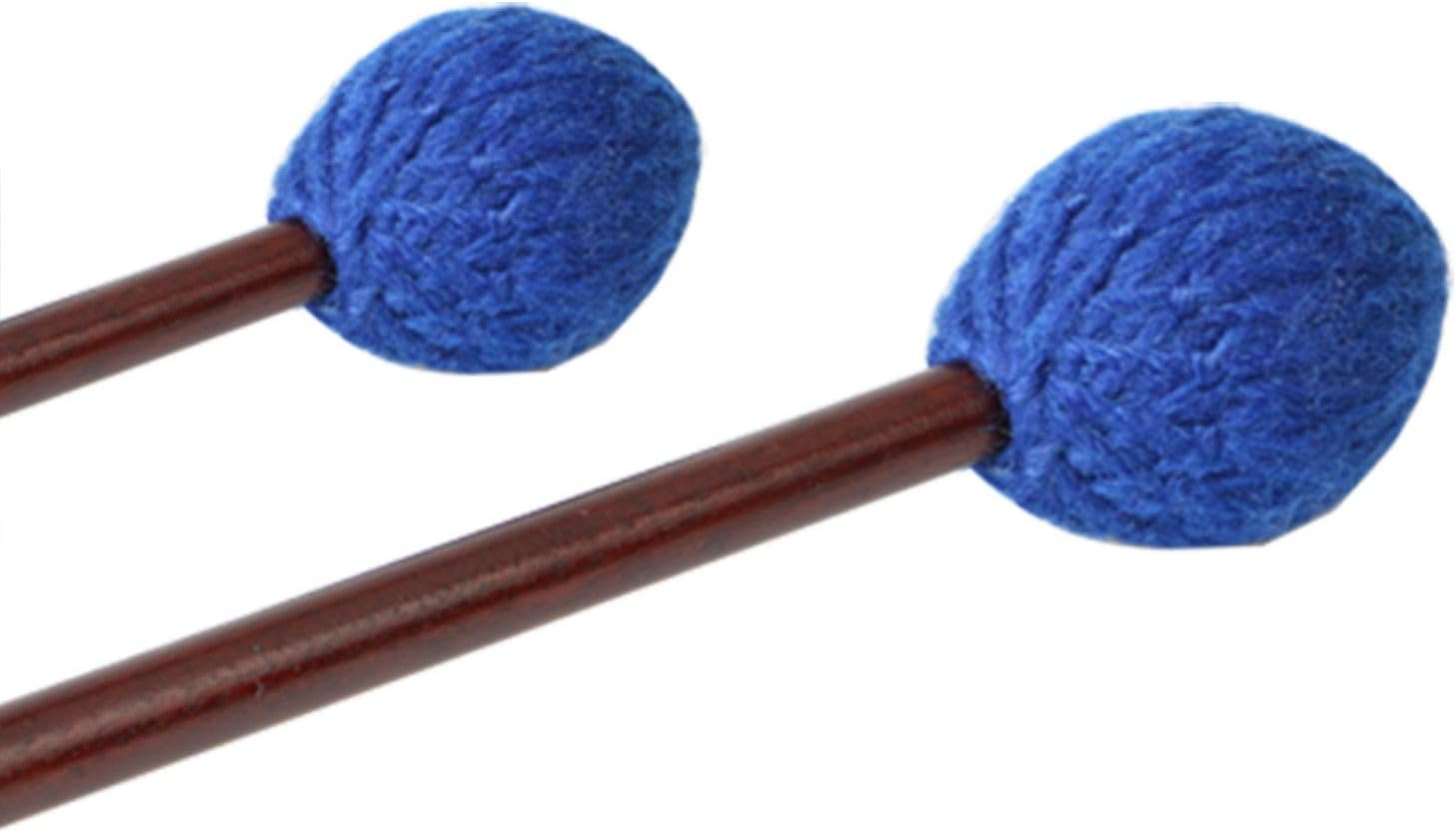 Unime 2 Pairs Keyboard Marimba Mallets Wood Handle Medium Blue Hard Yarn Head Keyboard Marimba Mallets Black Rubber Bell Mallets Glockenspiel Sticks image number 5