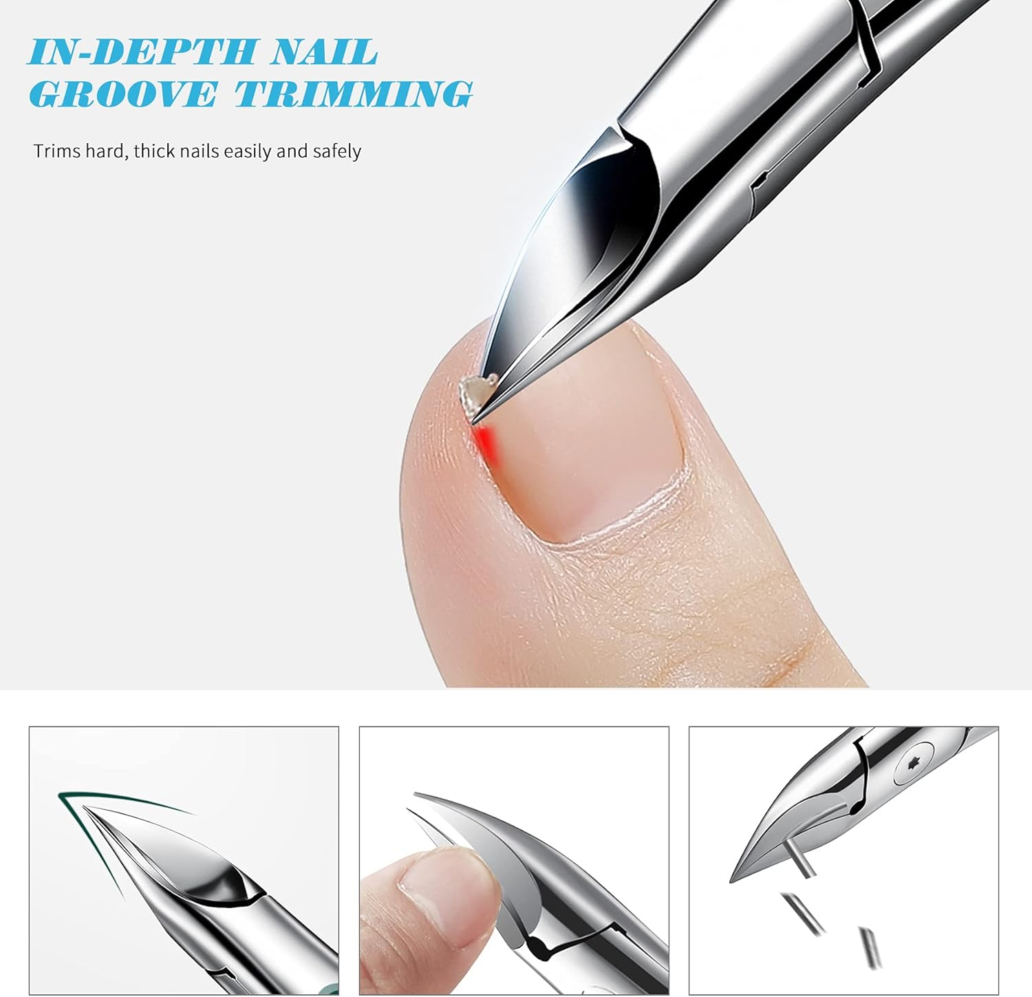 FVION Toenail Clippers, Professional Thick & Ingrown Toe Nail Clippers for Men & Seniors, Velvet-Soft Handle Toenail Cutter/Colorful Nail Clippers, High Grade Stainless Steel