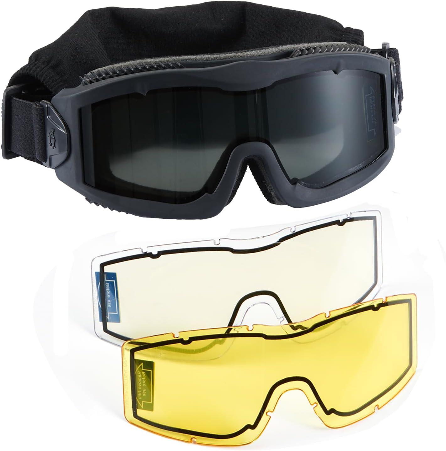Lancer Tactical AERO 3Mm Thick Dual Pane Lens Eye Protection Safety Goggle System ANSI Z87 1 Rated Industry Standard Panel Ventilated W/Anti-Scratch Shield Fully Adjustable