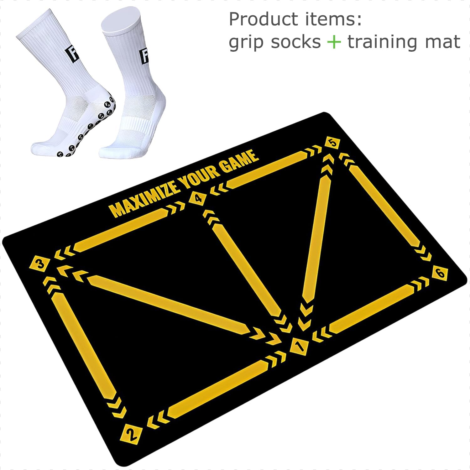 Pro Football Training Mat 90X60Cm with Non-Slip Base & Grip Socks | Portable Soccer Practice Mat for Ball Control, Footwork Drills Indoor Outdoor image number 3