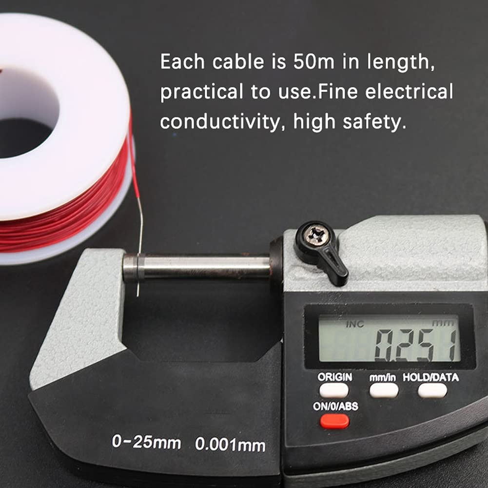 30AWG Flexible Tin Plated One Core Copper Wire Test Cable DIY Electrical with Silicone Surface Highly Stranded for Hobby Projects image number 1