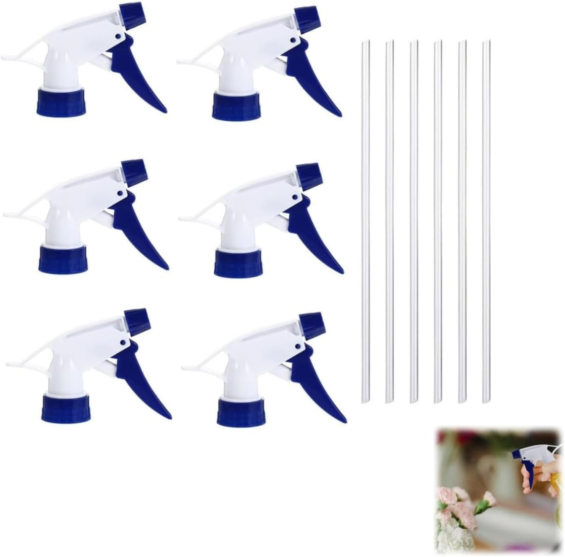 WADY 6Pcs Replacement Sprayers, Plastic Spray Bottle Nozzle, Adjustable Water Bottle Spray Trigger (Black)