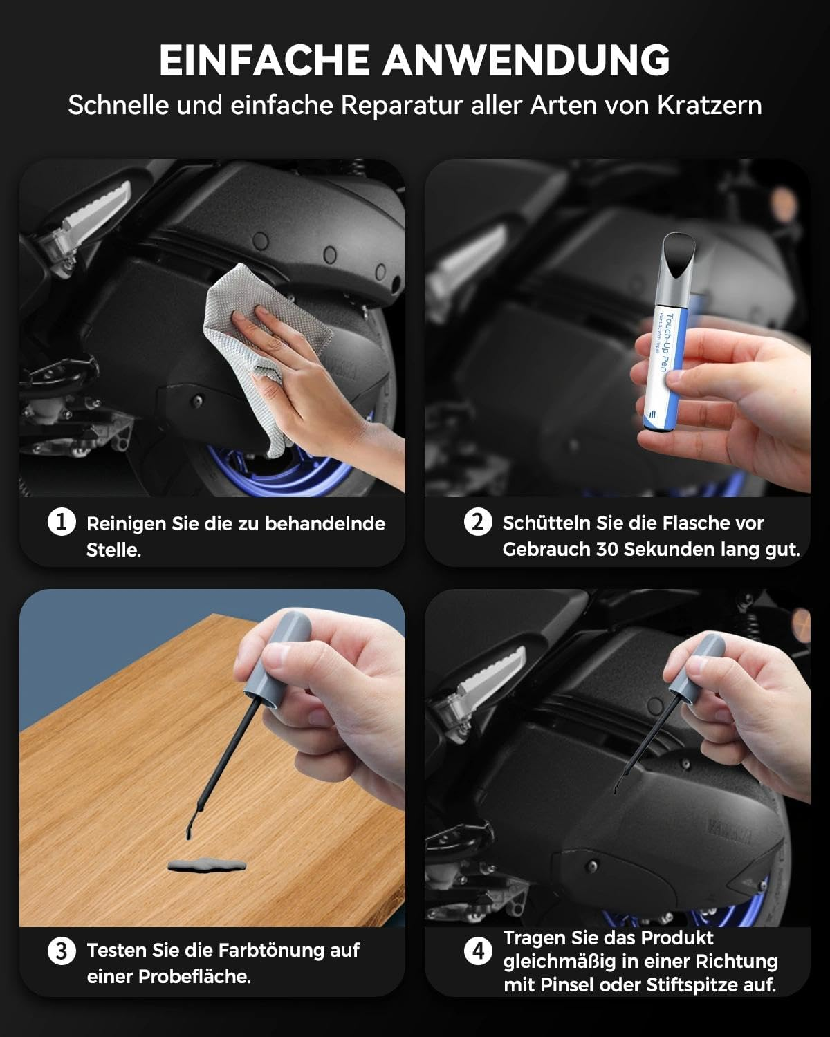 0903 BLACK METALLIC X RAVEN MOTORCYCLE MOTORCYCLE TOUCH up PAINT for YAMAHA image number 2