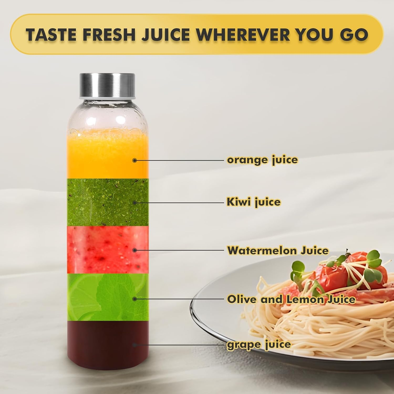 500Ml Glass Water Bottle Set of 6, Reusable Glass Juice Containers with Ice Cube Mold Funnel for Home, Office, Gym & Outdoors, Beverage Storage Containers for Refrigerator-Bpa Free, 100% Leak Proof image number 2