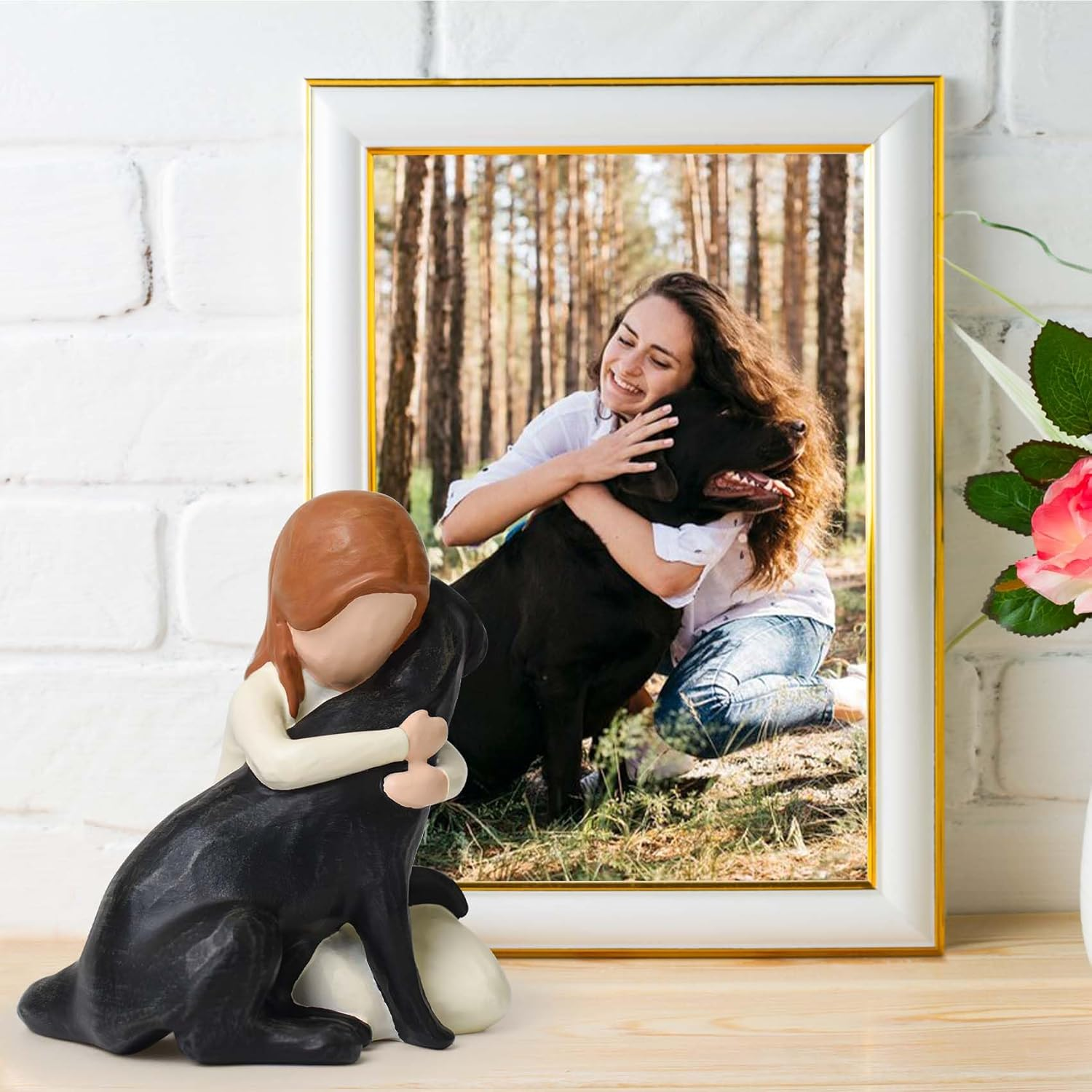 Lnrkai Black Dog Figurines Statues, Memorial Gifts for Loss of Dog, Sympathy Dogs Figurine for Pet Lovers, Hand-Sculpted Resin Black Labrador, Home Decor for Dogs Owners image number 6