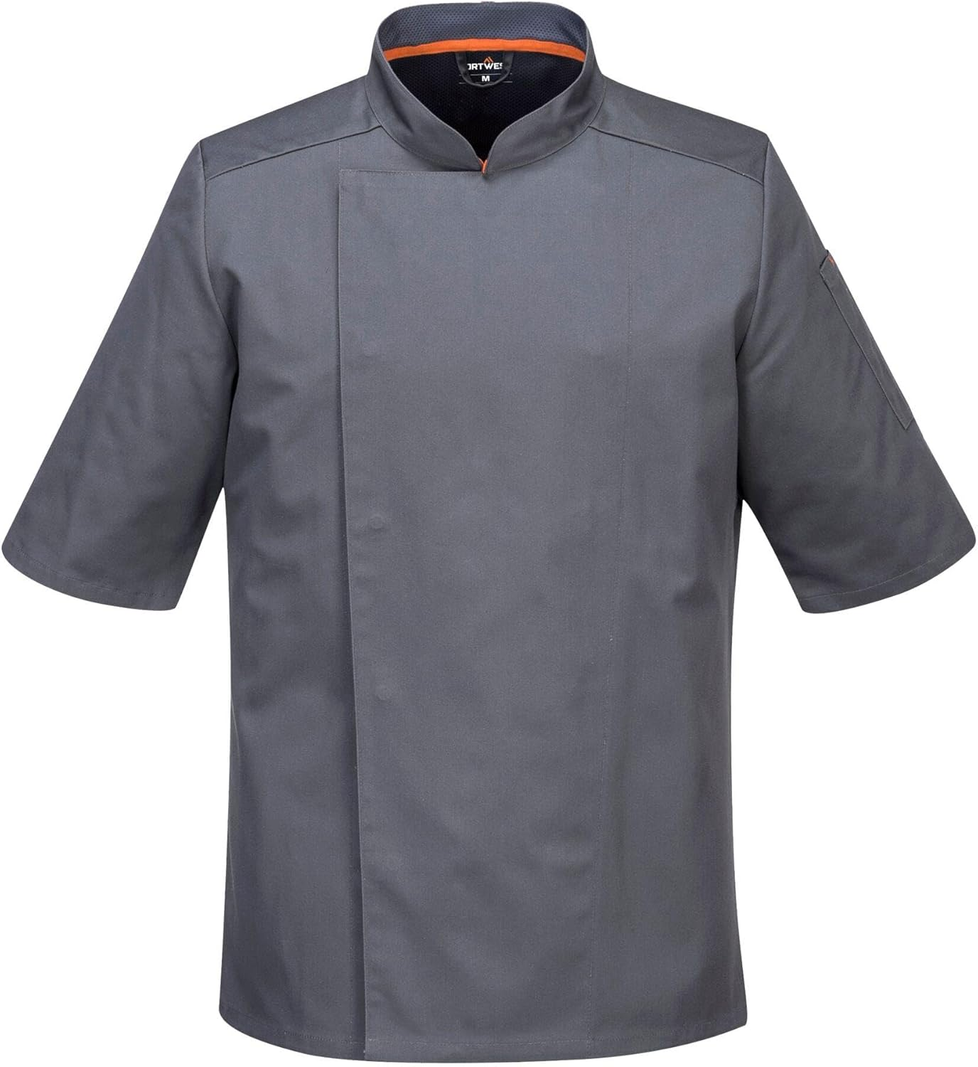 Portwest C738 Mens Mesh Air Pro Chef Jacket - Slim Fit Short Sleeve Workwear Black, Small