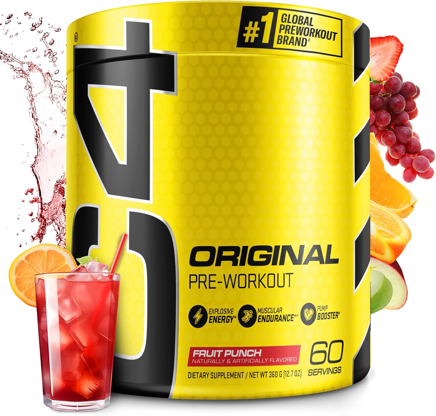 Cellucor, C4 Original Explosive Pre-Workout Supplement, Fruit Punch, 60 Servings