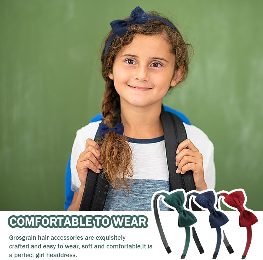 TRKETK Pack of 9 Bow Headband Hair Bands Multicoloured Women'S Hair Bands Cute Fashionable Thin Hair Band for Children Girls Hair Accessories Set for Women and Girls image number 3