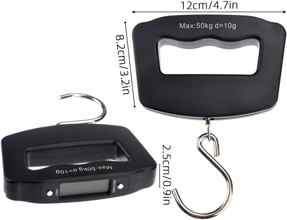 BCOATH 2PCS Portable Digital Luggage Scale with Backlit LCD High Precision Mini Travel Weigh Scale for Baggage with Secure Mouthshaped Handle Lightweight and Compact for Suitcases And image number 1