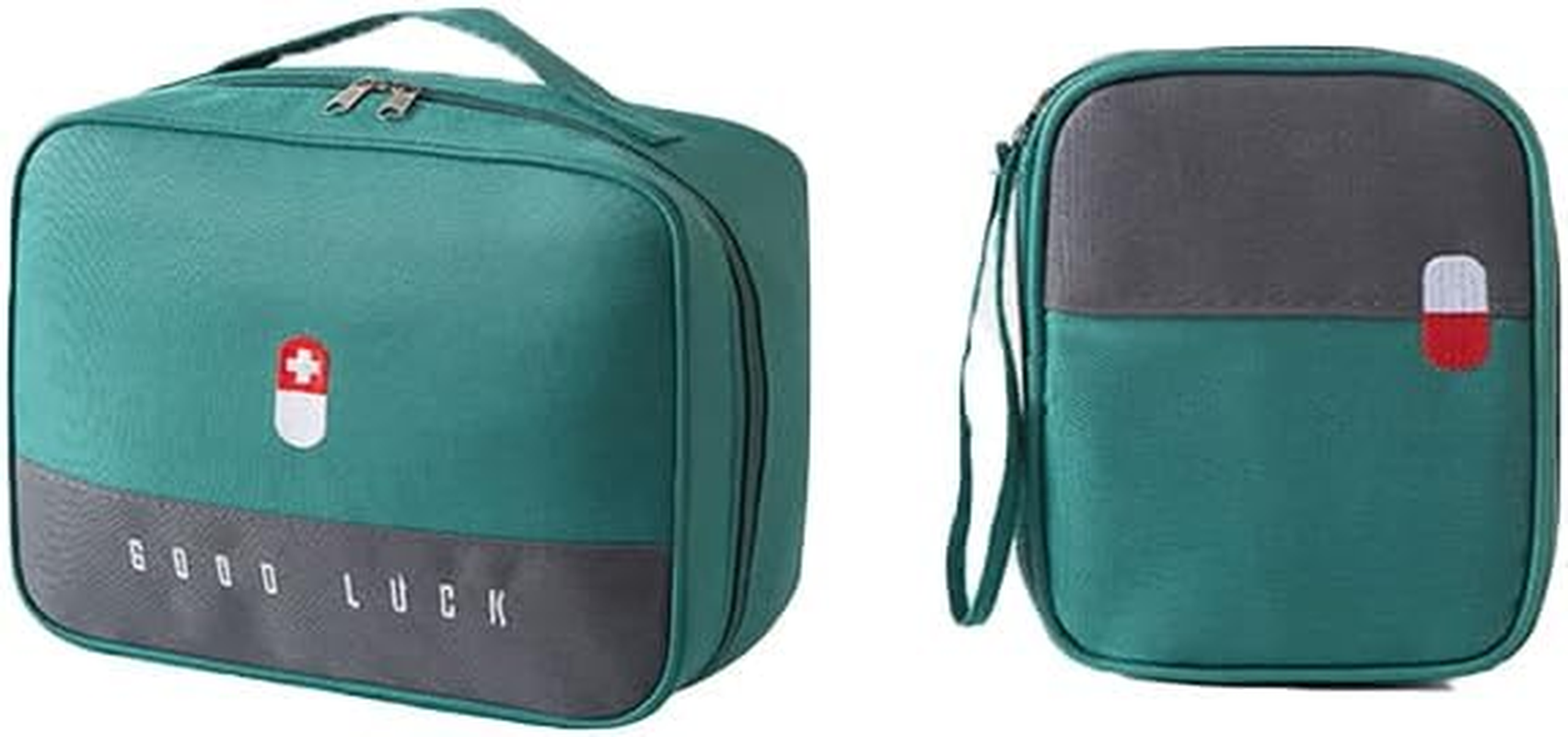 AIMALL Layered Large-Capacity Medicine Box Aid Kit Storage Bag, Waterproof Oxford Cloth, Multiple Pockets for Emergency Kit, Available in Green, Pink, Grey