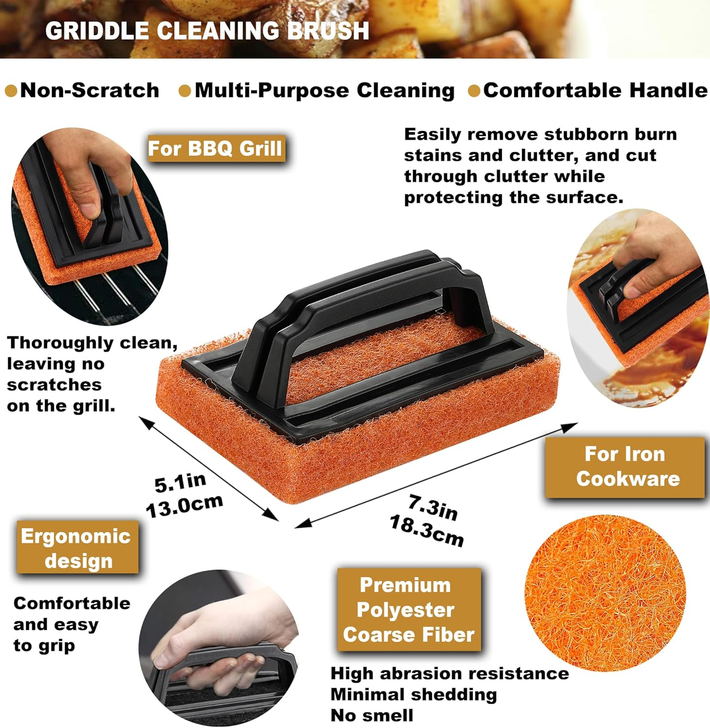 ROMANTICIST 8Pc BBQ Griddle Accessories Kit - Heavy Duty Stainless Steel Professional Griddle Tool Set - Great for Flat Top Cooking Camping Tailgating image number 3