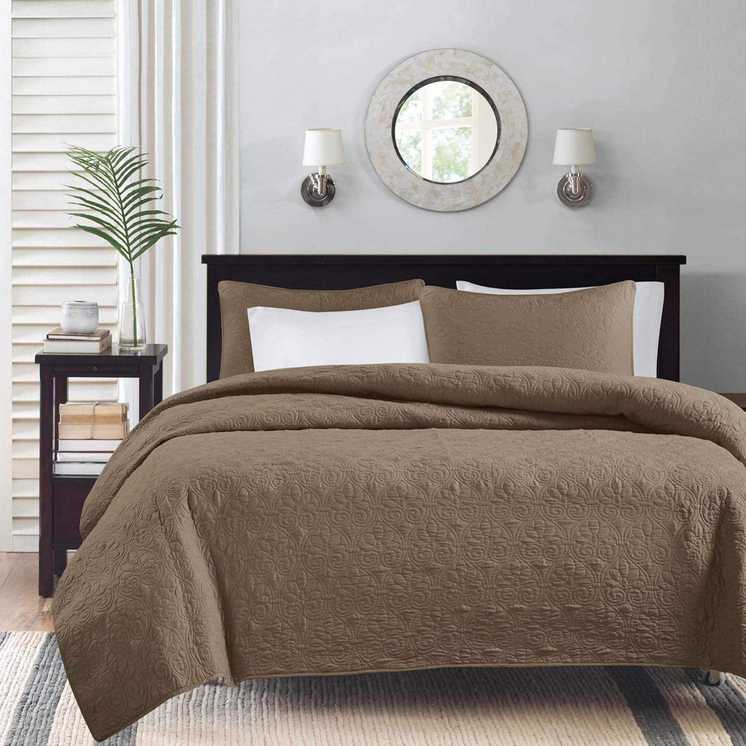 Madison Park Quebec 3 Piece Coverlet Set, King, Seafoam