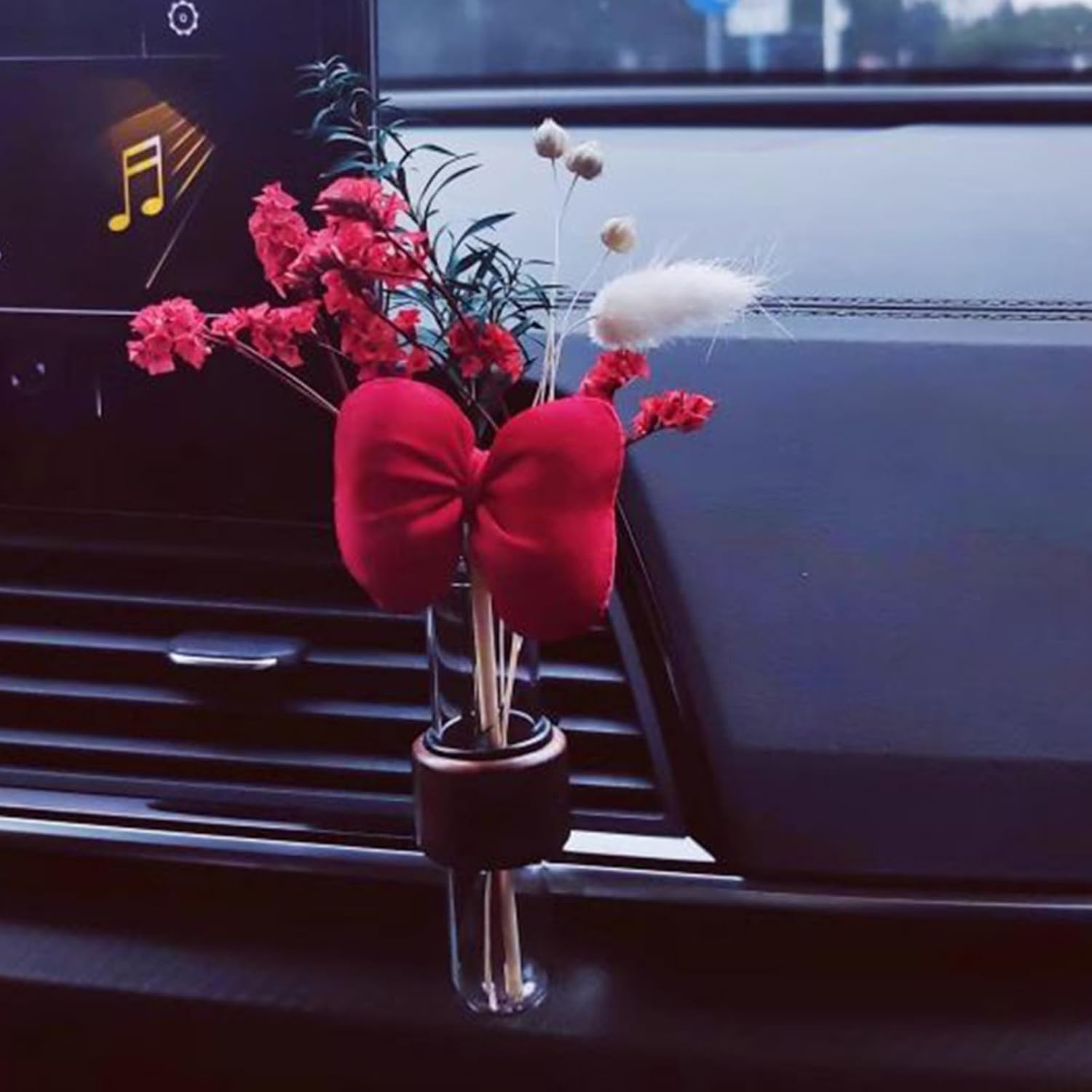 Car Flower Vase,Automotive Flower Vase Holder Car Vent Decoration - Adjustable Holder Long-Lasting Wood Freshener Plant Decor for Interior Family Friends image number 2
