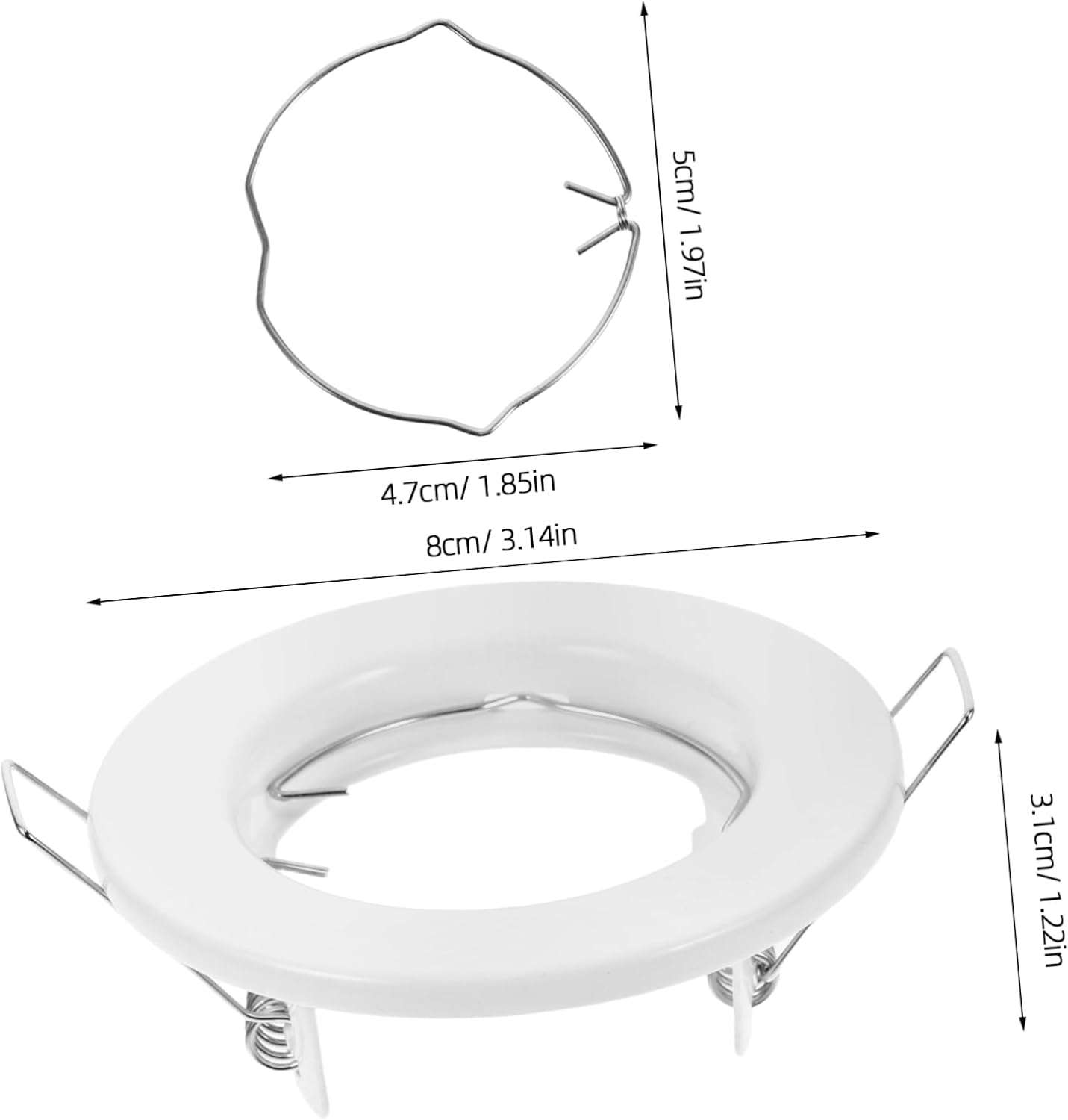 Gadpiparty 3Pcs White Metal Recessed Frame Mr16 Downlight Spotlight Trim Holder for Lighting Fixtures image number 2