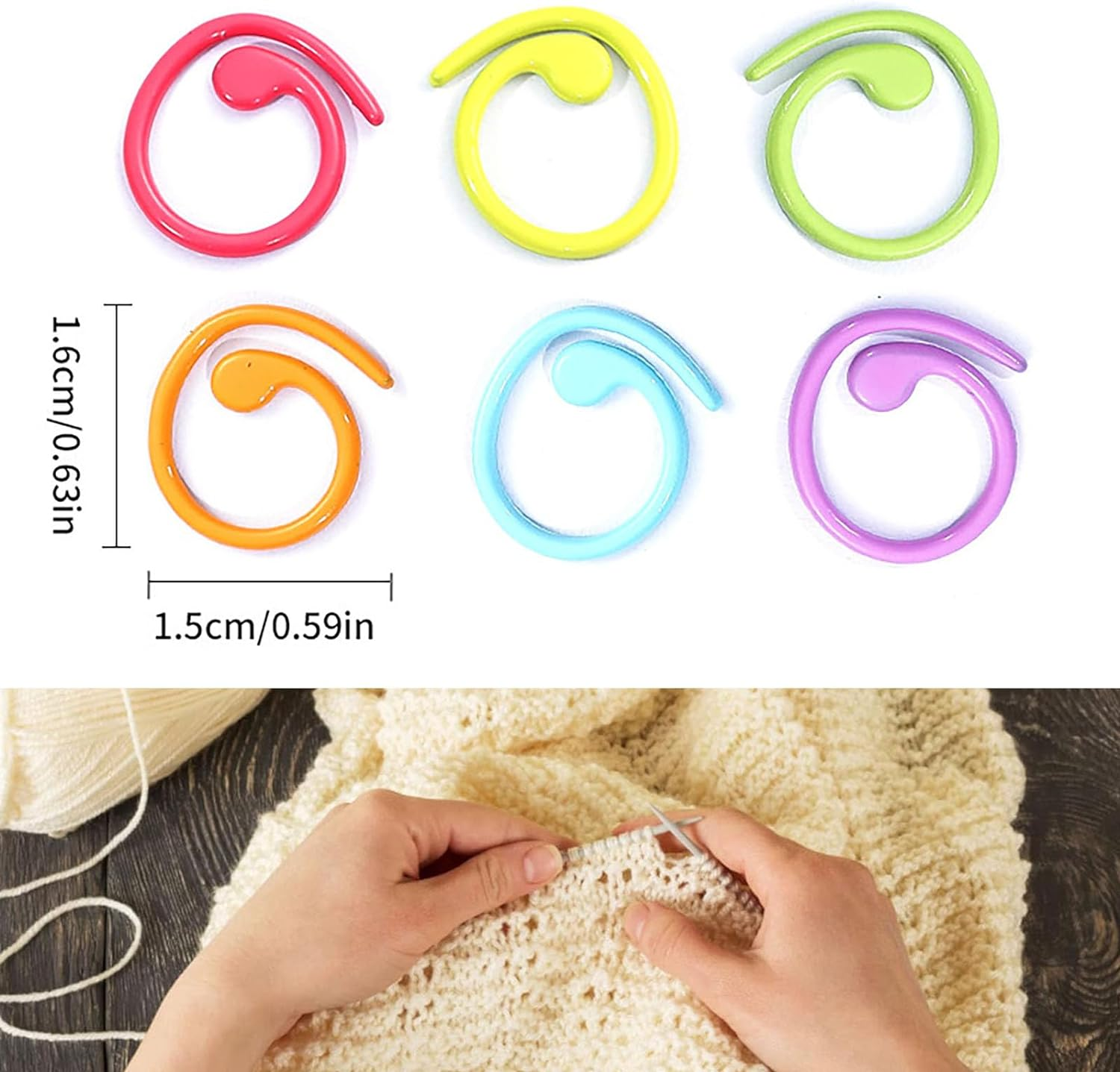 Stitch Marker Ring 20PCS Upgraded - Small Counter Stitch Markers Clip DIY Knitting Tools Crochet Locking Sewing Accessories Mixed Color Plastic Knit Counting Split Ring image number 1