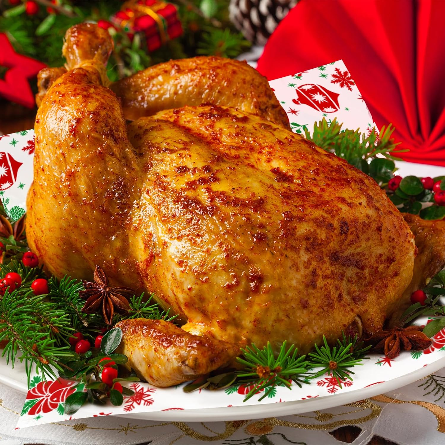 DERAYEE Christmas Wax Paper Sheets for Food image number 3