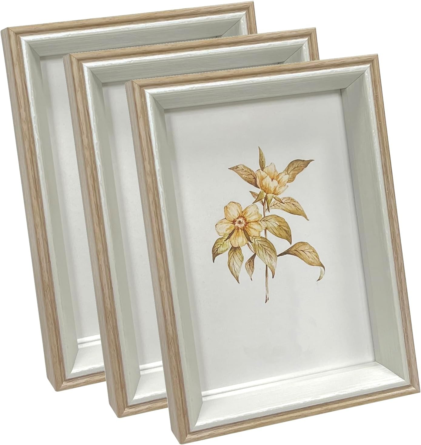 3 Pcs 6X6 Inch Square Deep Photo Frames with Angle Bracket, Picture Frames for Home Office Decoration image number 2