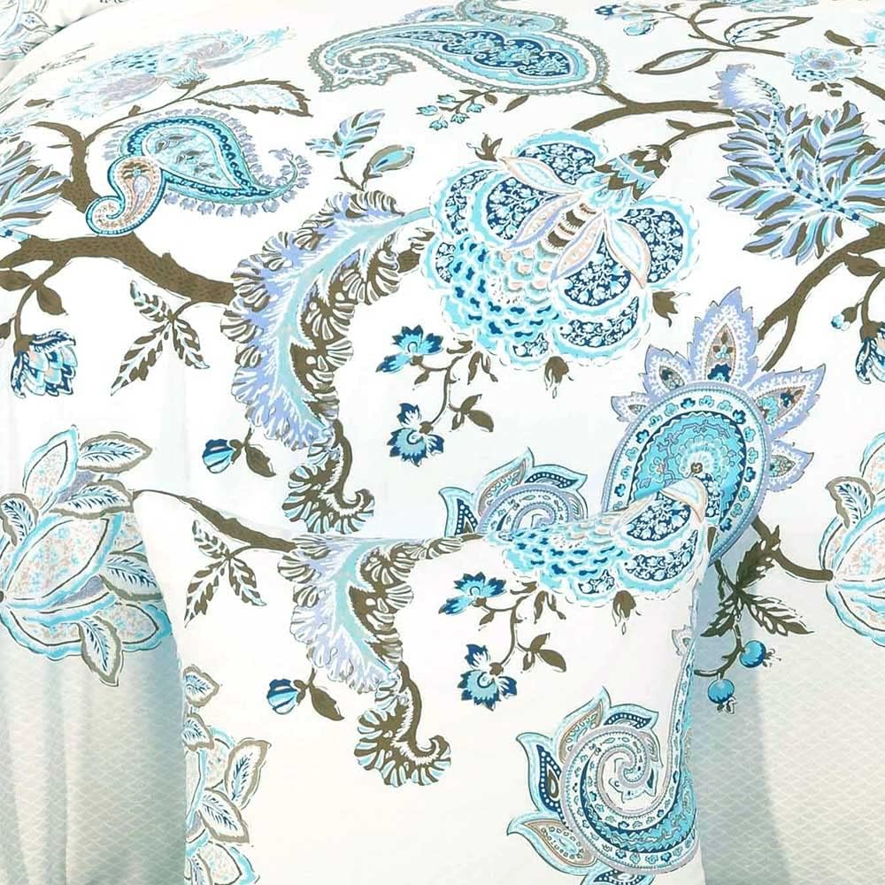 Luxton Blue Paisley Quilt Cover Set 100% Cotton Single 2Pcs Paisley Doona Cover Set (Single Size) image number 2
