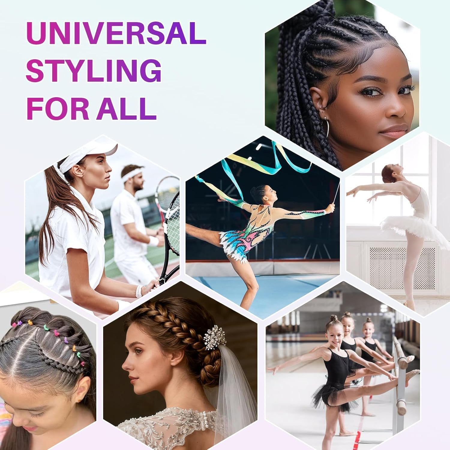 Start Makers Hair Wax Stick, Slick Back Hair Brush Kit, Hair Styling Stick for Flyaways, Edge Control Lasting Hold, Slick Back Brush for Smooth Edge, Tame Frizz Comb Style, Styling Set for Women Girls (11 Pcs) image number 6