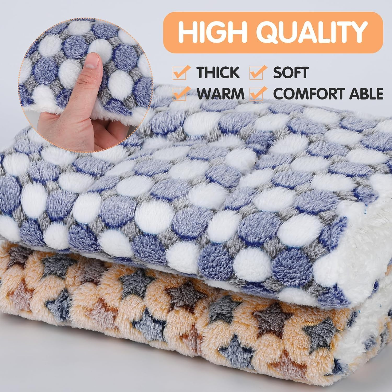 2 Pcs Small Animal Plush Bed Mat 35X27Cm Washable Guinea Pig Bed Mat Fluffy Guinea Pig Bedding Mat Sleeping Pad for Bunny Hamster Guinea Pig image number 2