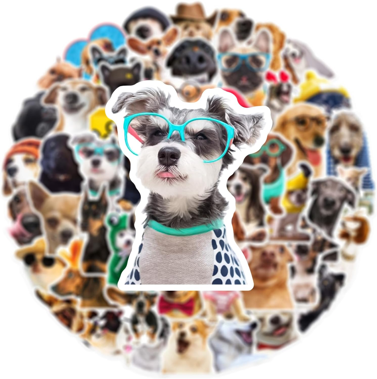 Realistic Puppy Stickers,50 PCS Realistic Dog Graffiti Vinyl Waterproof Decals for Water Bottles Computer Bicycle Skateboard Luggage Phone Pad Laptop Kids Teens Stickers Pack image number 5