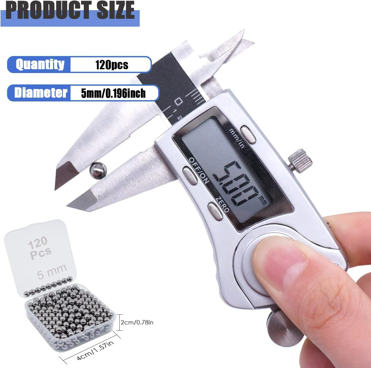 120 Pcs Paint Mixing Balls, Stainless Steel Mixing Agitator Balls for Mixing Model Paints, Bearing Steel Balls, Nail Polish Mixing Agitator Balls, 5Mm image number 2