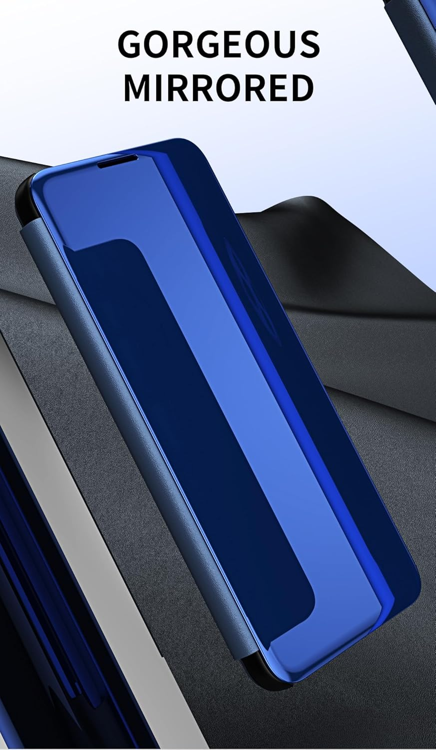 SIYOPINPFY Case for Redmi Note 14 Pro+ 5G Case, Deluxe Glitter Plated Mirror Makeup Shell Cover 360 Full Body Shockproof Protection with Clear View Phone Case for Redmi Note 14 Pro+ 5G, Mirror Blue image number 2