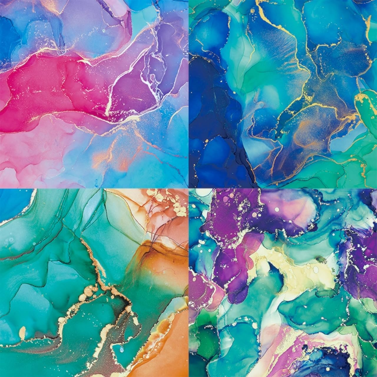 DESEACO Marbled Scrapbook Paper Pad 6X6, Watercolored Single-Sided Decopodge Paper,Colorful Cardstock Paper Scrapbooking DIY Decorative Background Cardmaking Supplies, Junk Journal Craft Paper-24Pcs - 6X6 Bee  Flower image number 4