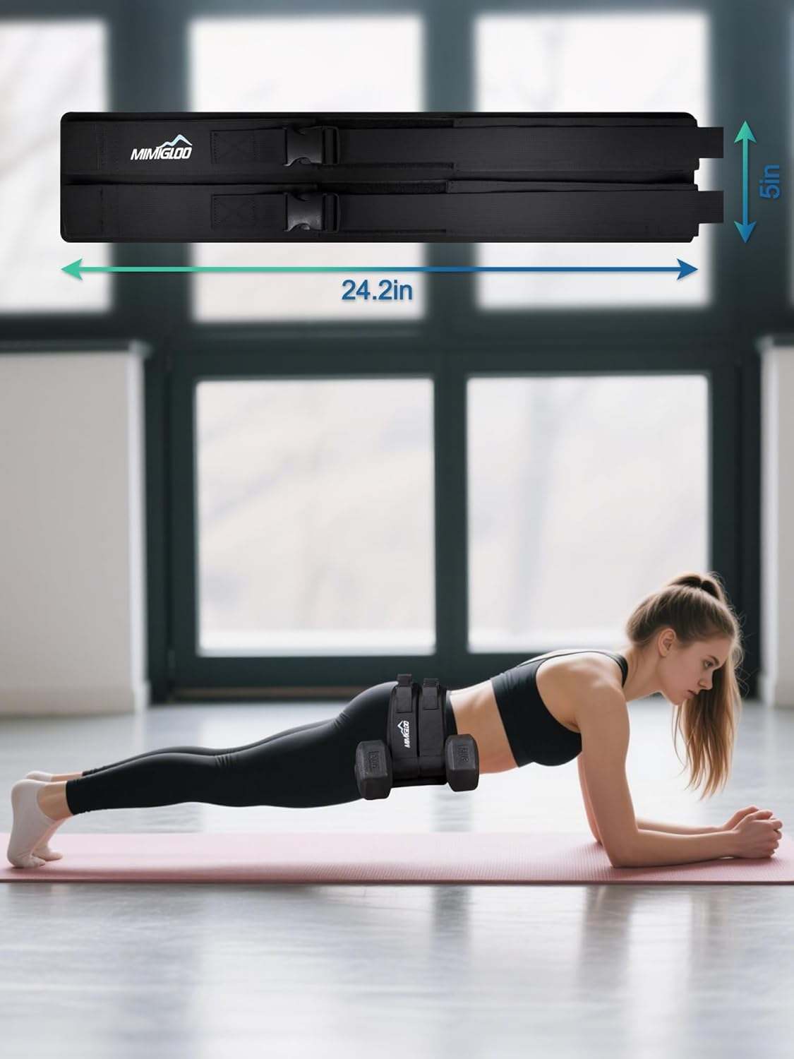 Hip Thrust Belt, Wider and Thicker Hip Bridge Belt, for Dumbbell Exercise Squat Kettlebell Lunge Bridge Push-Up Training, Suitable for Home, Gym (Black) image number 1