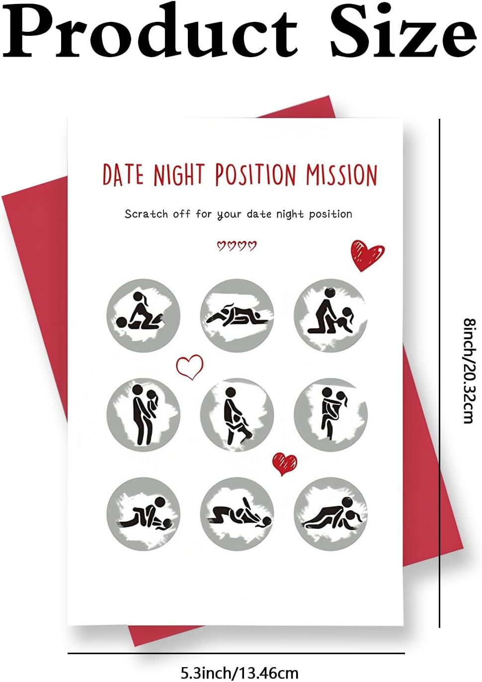 Mineens 3 Pcs Scratch off Date Night Poster for Couples - Sex Position Scratch off Card with an Envelope, Fun Anniversary for Him or Her, Valentine'S Day Couples Game image number 3