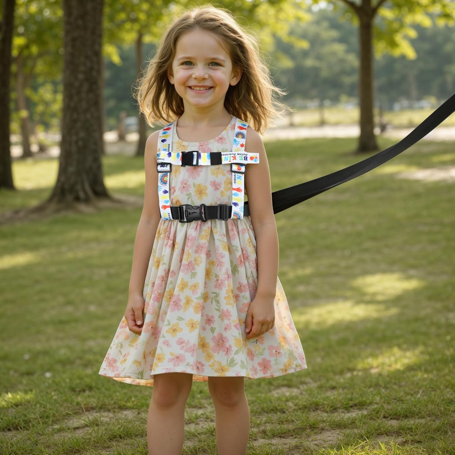 HOOMTREE Safety Walking Harness and Leash for Autism & Special Needs Kids Ages 3-6 with Easy-Adjust Tether + Emergency Grab Handle for Wandering Prevention & Calm Outdoor Adventures image number 4