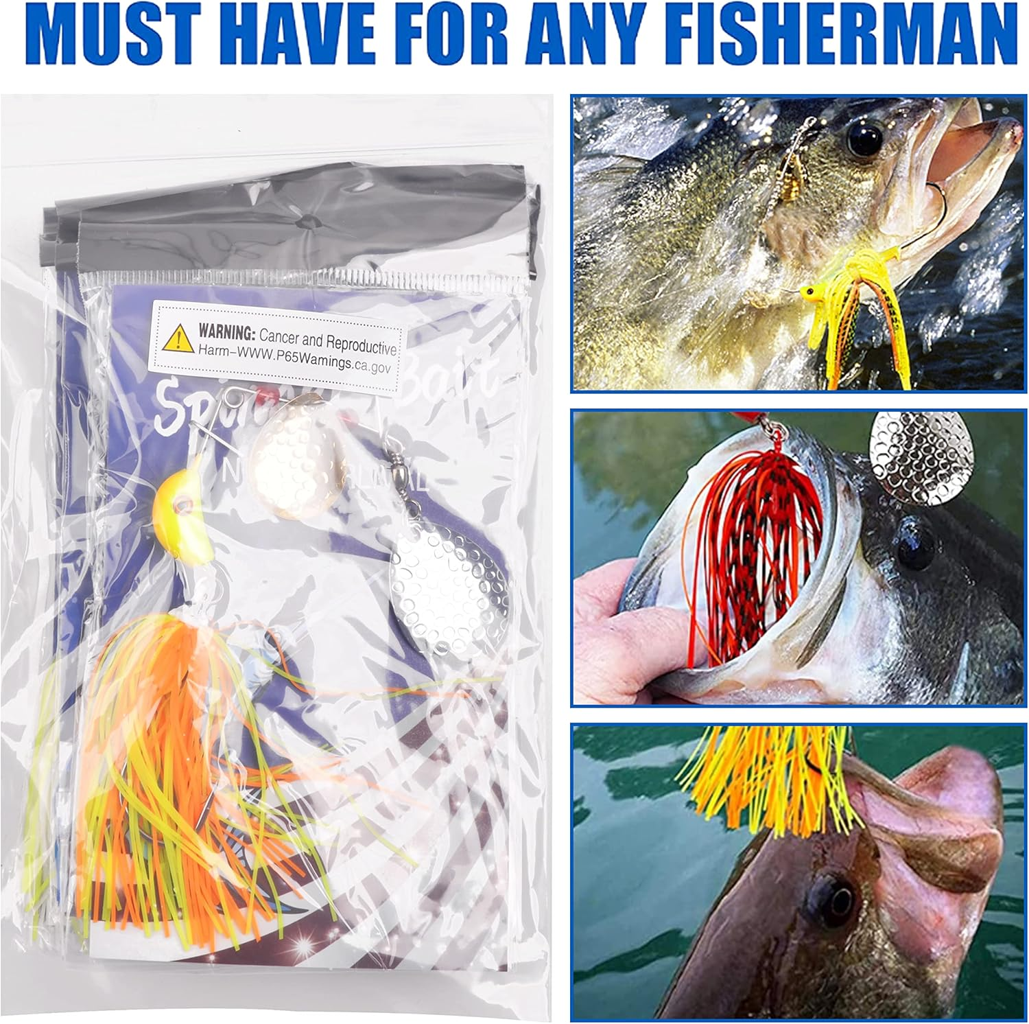 OROOTL Spinnerbait Fishing Lures Kit, Bass Fishing Spinner Baits Set Multicolor Buzzbaits Hard Metal Topwater Swimbait Jig Lure for Bass Pike Trout Walleye Freshwater Saltwater Fishing image number 1