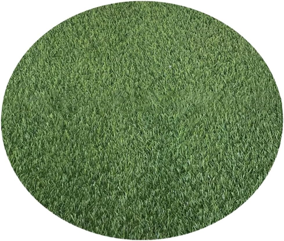 HANABASS Artificial Grass Mat round Fake Turf Tiles Realistic Grass Rug Circular Carpet Outdoor Indoor Area Rug Synthetic Grass Runner Soft Grass Mat For image number 4