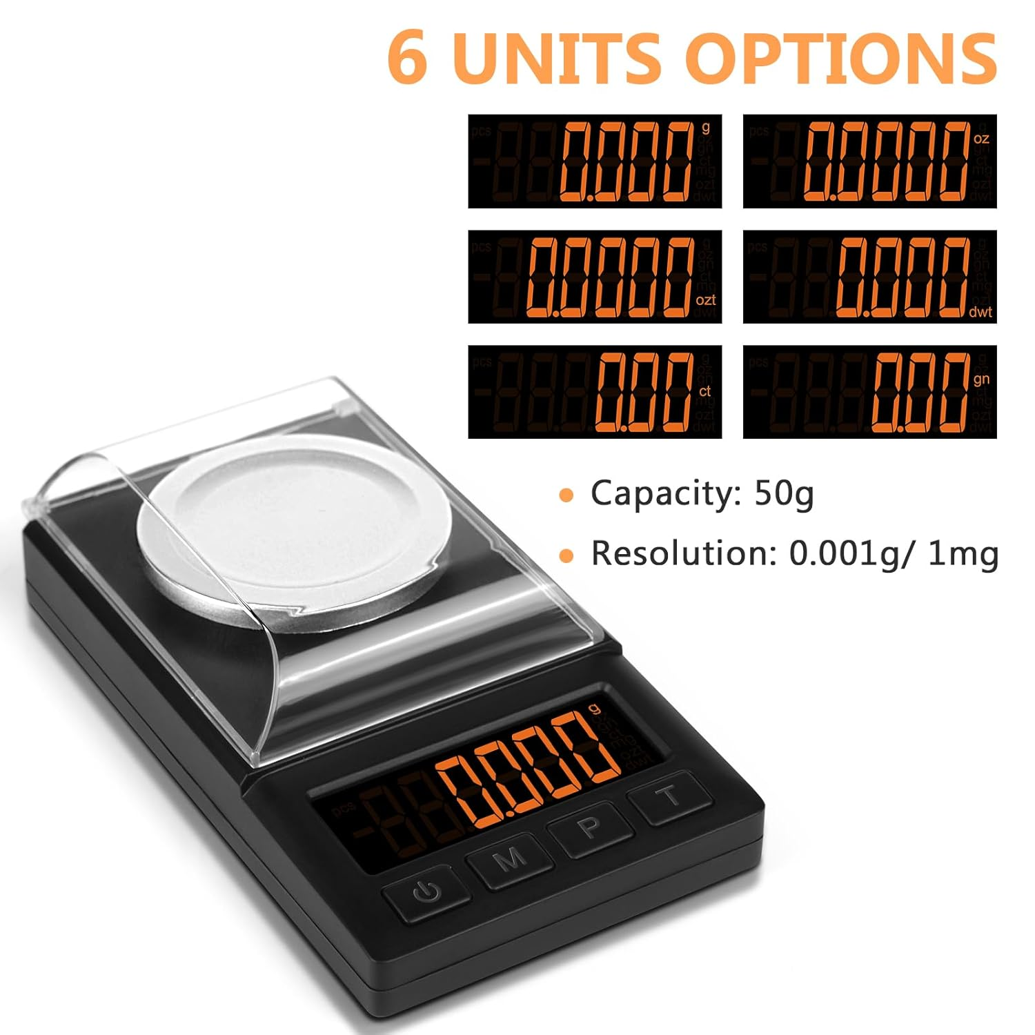 Fuzion Milligram Scale 50G X 0.001G, Mg Scale with 9-In-1 Design - Micro Scale, Powder Scale for Reloading with Portable Case, Microgram Scale Usb/Battery Powered image number 1