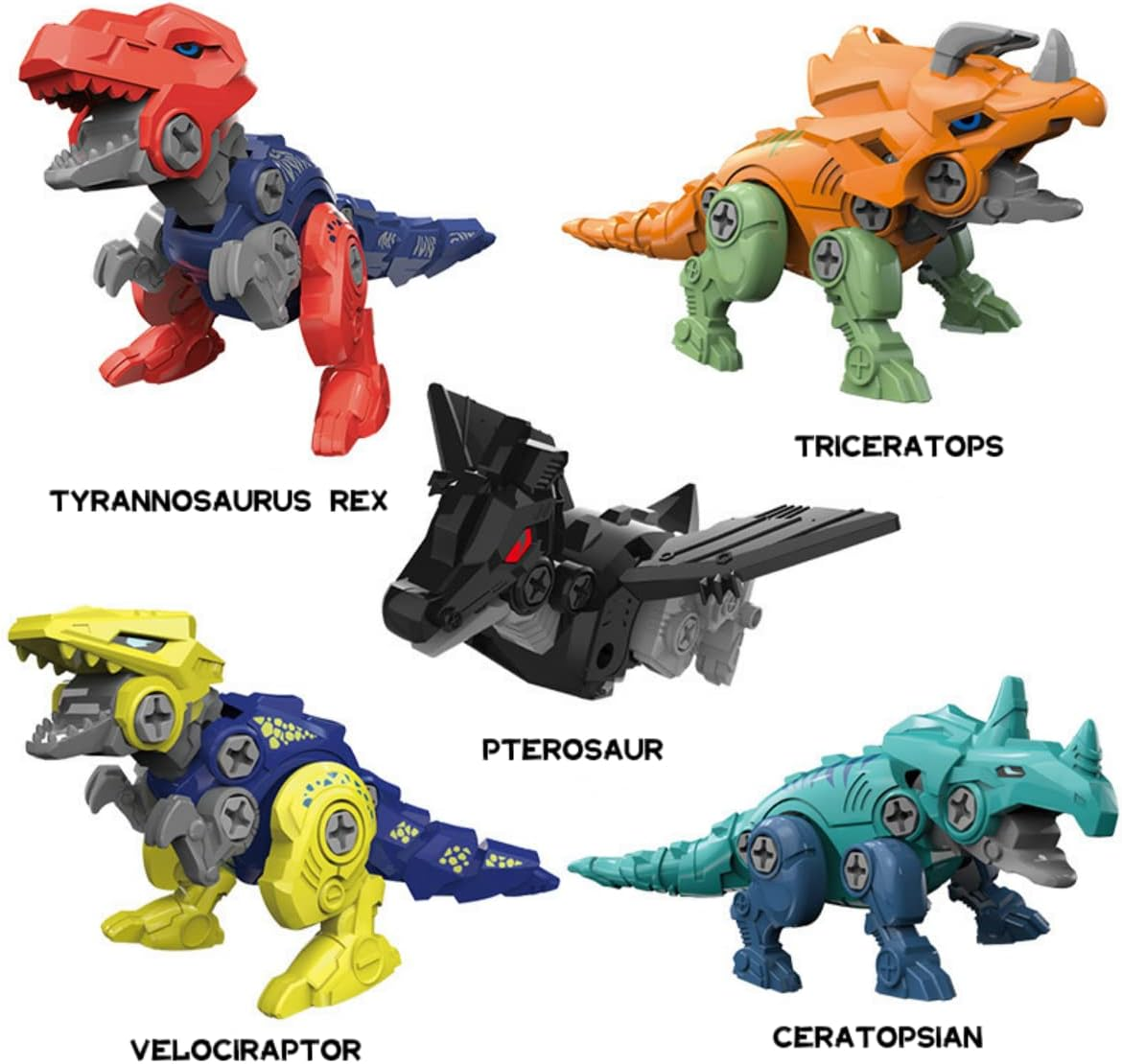 5-In-1 Dinosaur Robot Toys Set for Kids Ages 3-8 | Take Apart Construction Building Kit, DIY STEM Toy for Boys Gift Birthday, Christmas, Easter image number 1