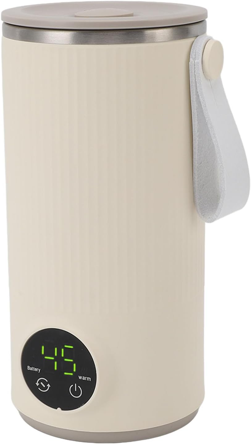 Portable Milk Warmer & Mixer | 400ML Stainless Steel, USB Rechargeable, Dual 3000Mah Battery, Heats to 55&deg;C, Travel Baby Bottle Warmer, Built-In Stirrer image number 4