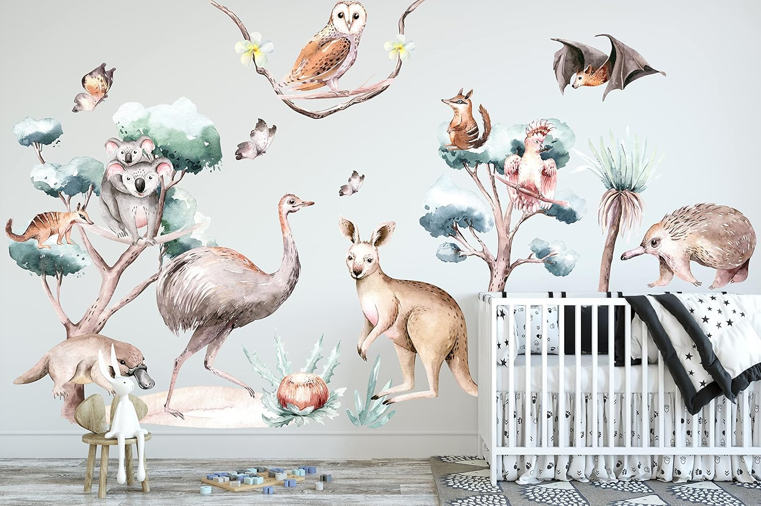 Australian Native Animals Kangaroo Koala Ostrich Platypus Removable Wall Decal