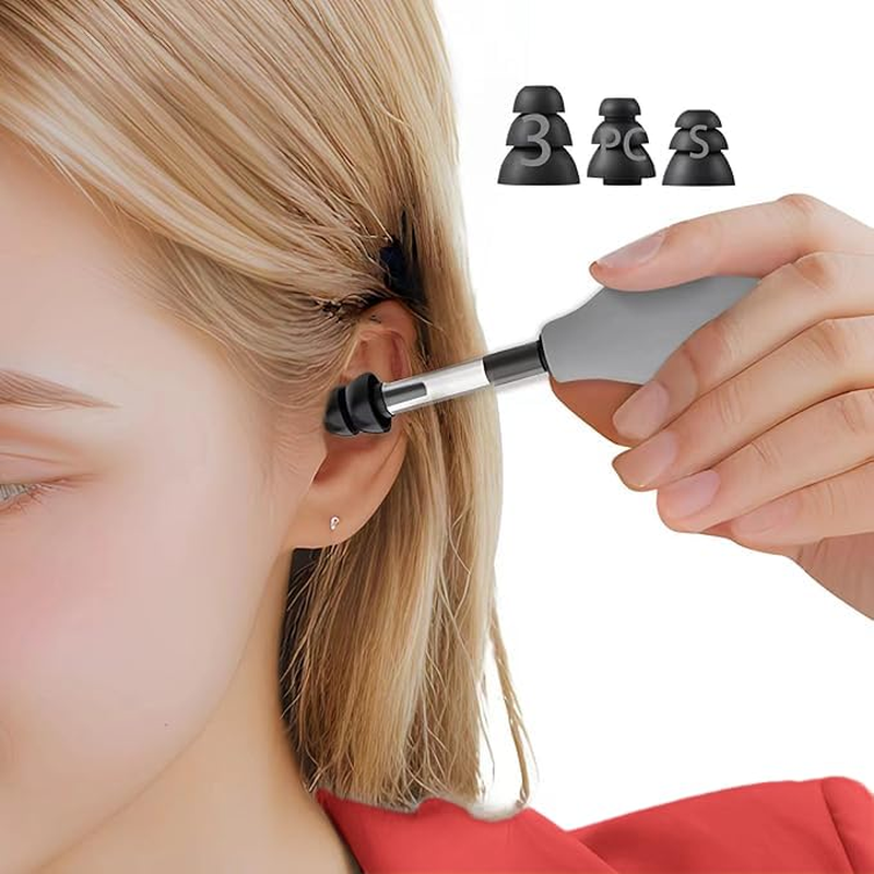 Ear Pressure Relief Suction Device &ndash; Migraine & Headache Relief Tool, Balances Inner Ear Pressure Naturally, Includes 3 Sizes of Soft Earplugs image number 4