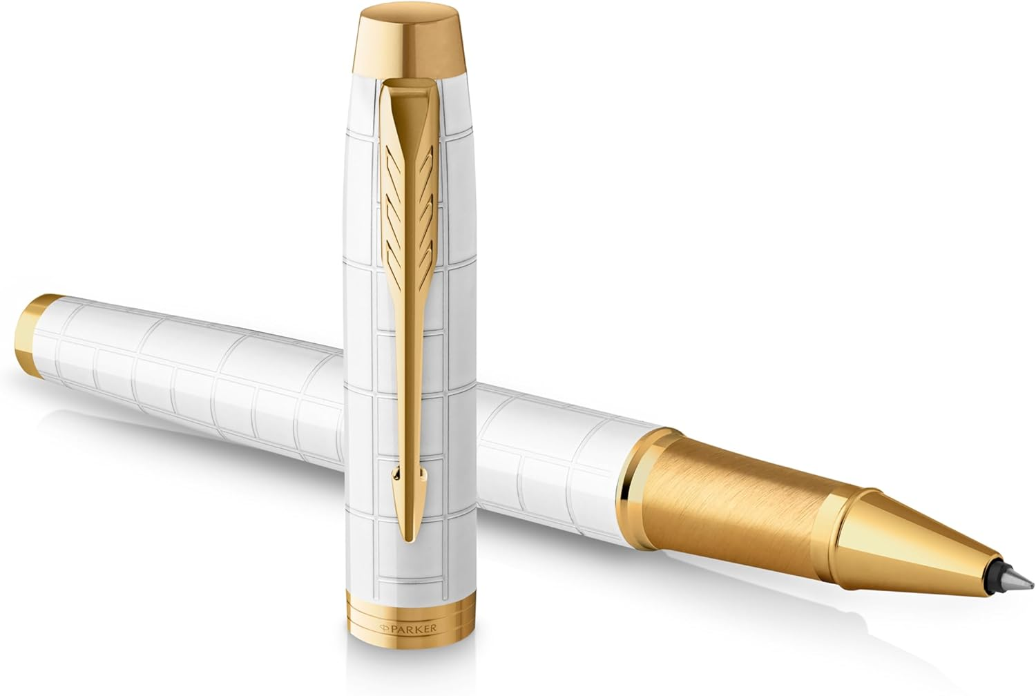 PARKER IM PREMIUM Ball Point Pen, Red with Gold Trim, Blue Ink, Gift Box Included