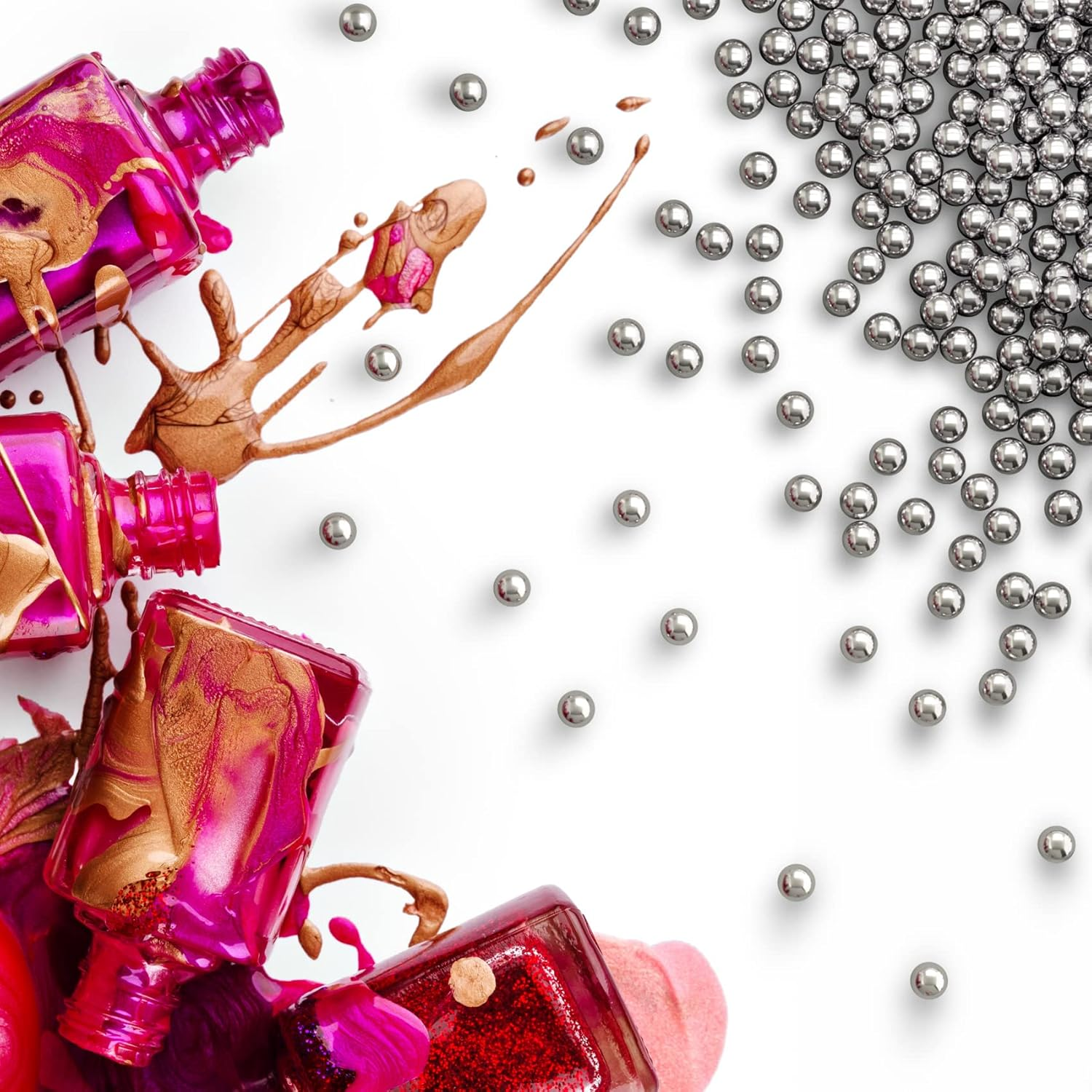 PAGOW 100PCS Paint Mixing Balls Nail Polish 316 Stainless Steel Bearing Balls, 5Mm/Apr. 0.197" - [100Pcs] 5Mm image number 2